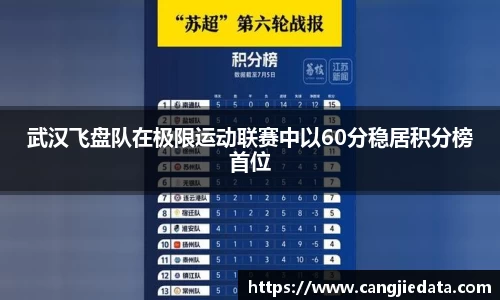 武汉飞盘队在极限运动联赛中以60分稳居积分榜首位